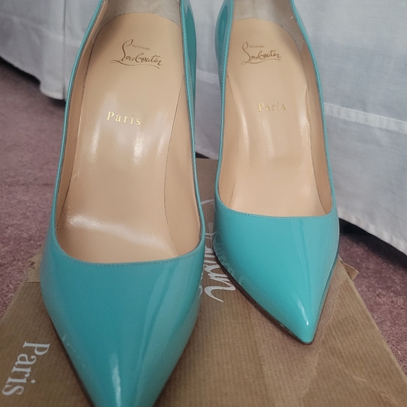 Christian Louboutin Pigalle Follies Patent Leather Cristaline Blue 42 - Picture 3 of 9